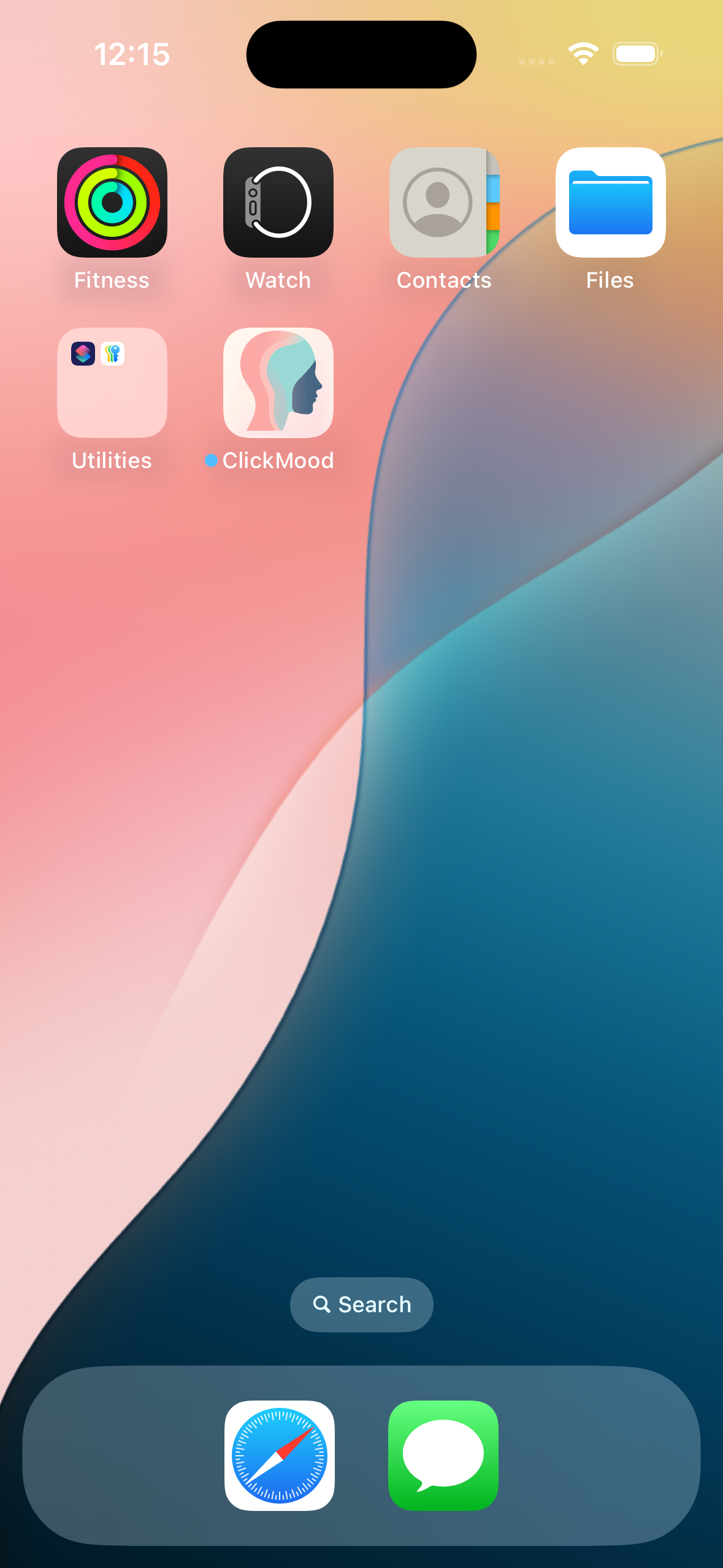 ClickMood main screen interface for vibe tracking and emotional wellness