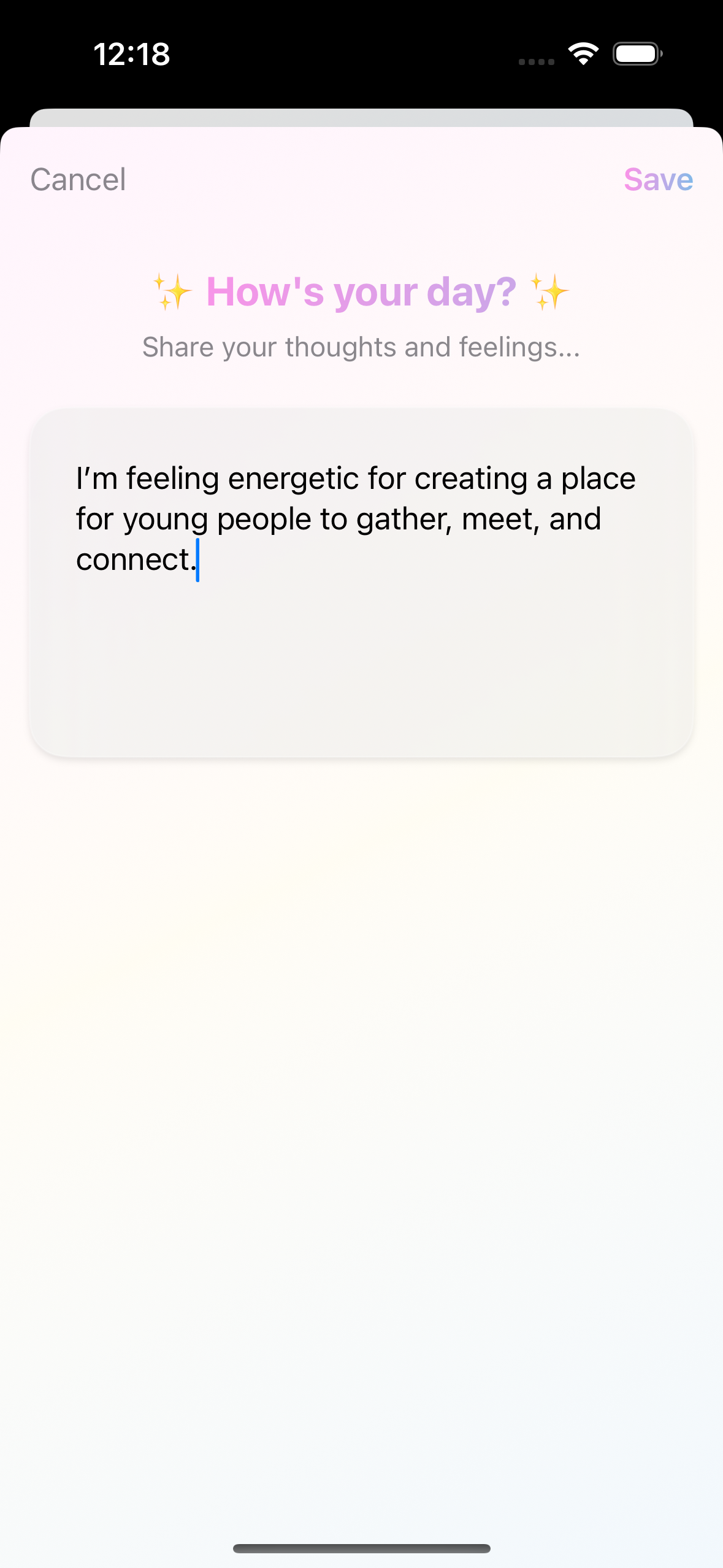 ClickMood app test interface showing mood tracking features
